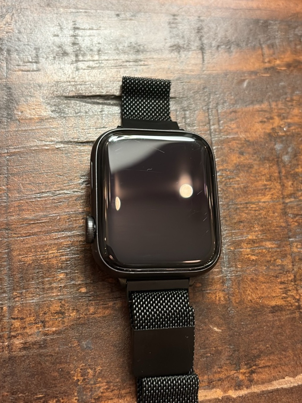 Apple Black Smartwatch with Black Milanese Loop Band